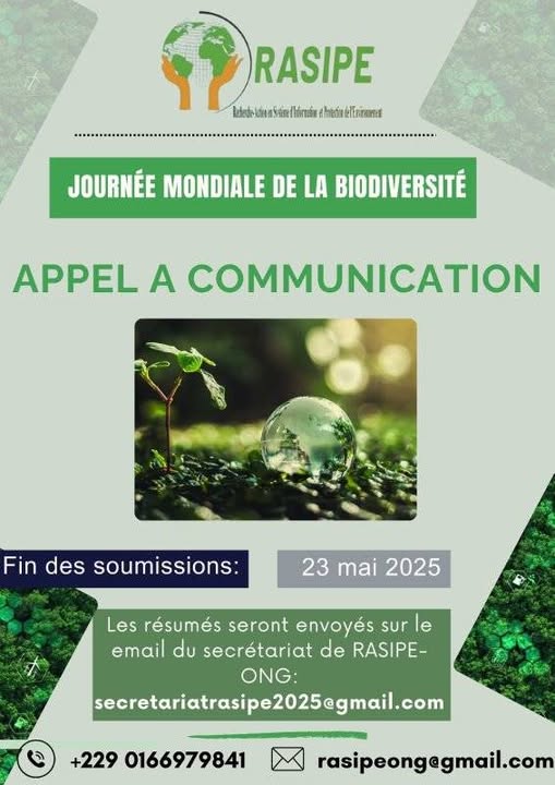 APPEL A COMMUNICATION  JOURNEE MONDIALE DE LA BIODIVERSITE 